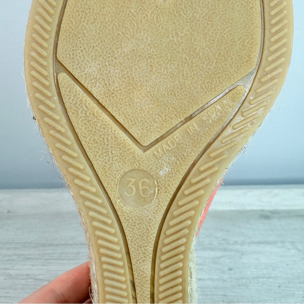 BRAND NEW! Anthropologie Paseart coral suede espadille wedge sandals size 6 - Picture 7 of 13